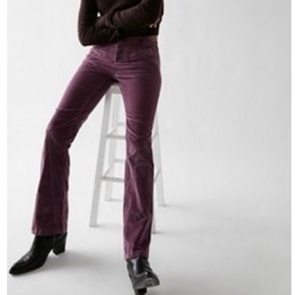 FREE PEOPLE Plum Velvet Flare Pants